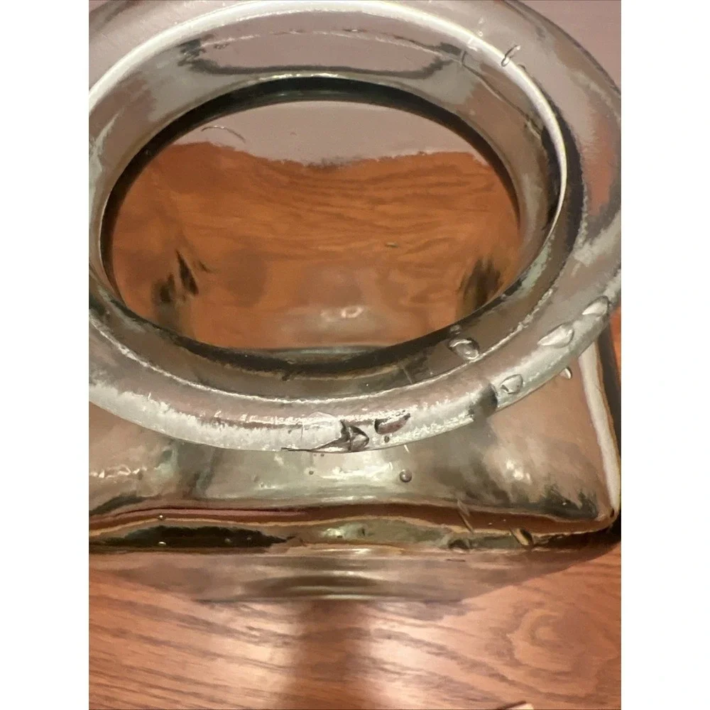 Vintage Green Glass Apothecary Jar 9